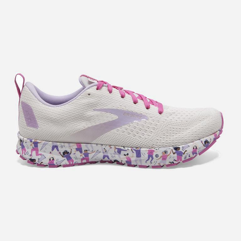 Brooks Revel 4 Israel - Women's Road Running Shoes - White/Lilac/Pink (89427-NIKX)